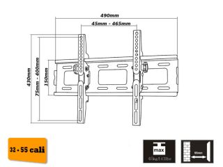 Uchwyt stały Maclean MC-566 B
32-55 cali